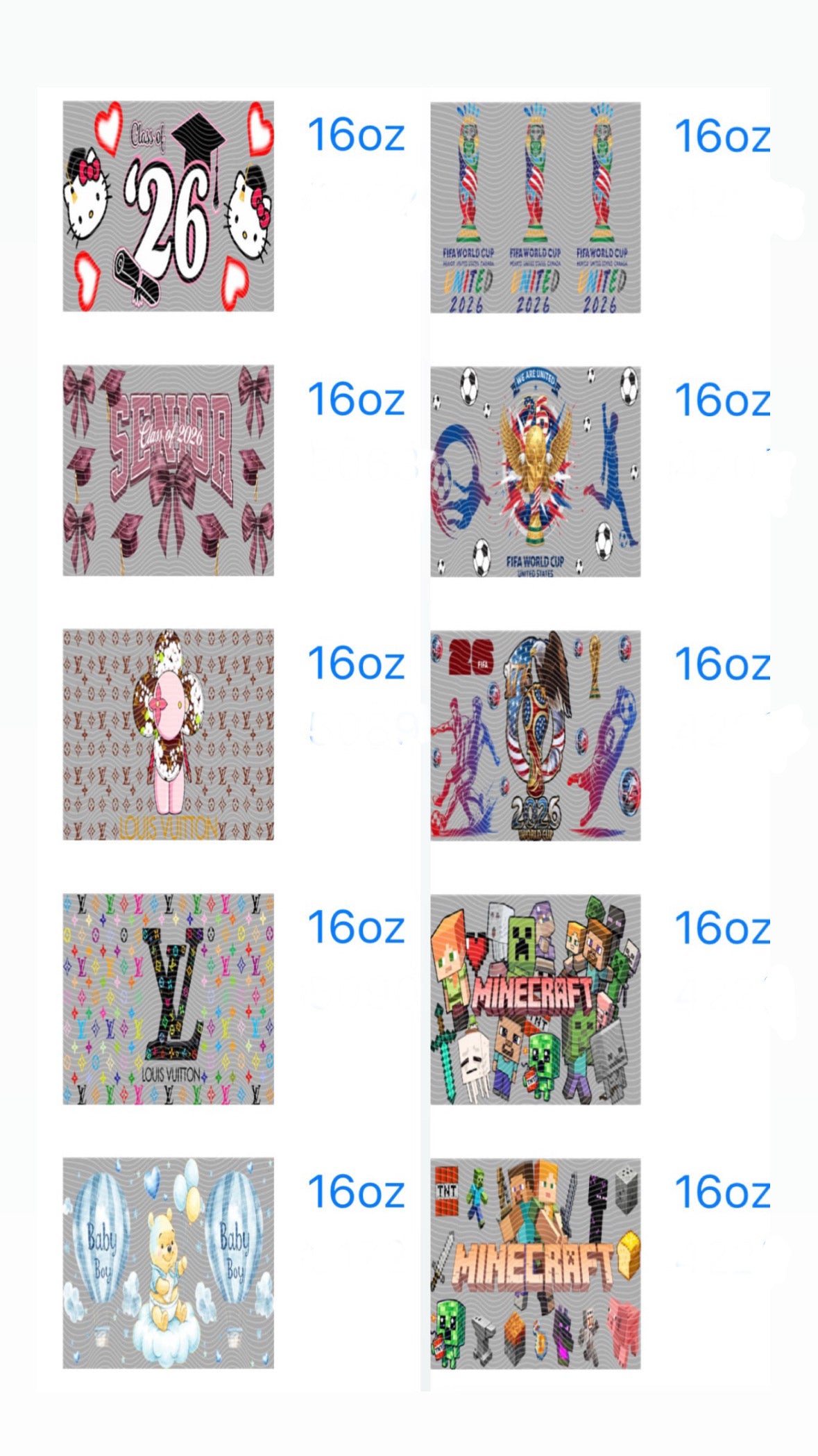 16oz,mini Stanley,40oz wraps